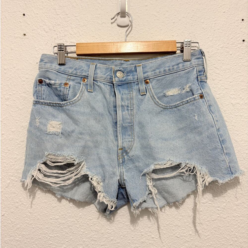 Levi's 501 Jean Shorts Cutoff Raw Hem Jorts Mini Shorts Denim